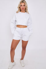 Seam Detail Oversized Crop Top & Shorts Fleece Co-ord