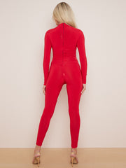 Keyhole Front Slinky Jumpsuit
