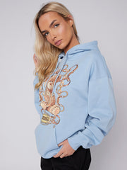 Mischief Teddy Graphic Print Hoodie