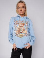 Mischief Teddy Graphic Print Hoodie