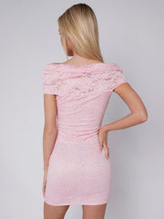 Spitzdetail Bugstil Bardot Kleid