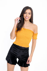 Shirred Bandeau Top