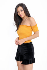 Shirred Bandeau Top