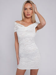 Spitzdetail Bugstil Bardot Kleid