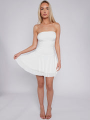 Rüschendetail Slinky Bandeau Kleid