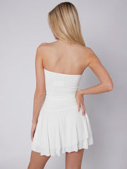 Rüschendetail Slinky Bandeau Kleid