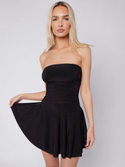 Rüschendetail Slinky Bandeau Kleid