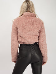 Zip Front Cropped Teddy Jumper