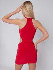 Hoher Halskleid weggeschnitten