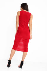 Knoop voorste slinky gedrapeerde jurk