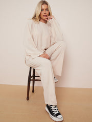 Oversized Soft Ribbed Top & Trouser Lounge Set