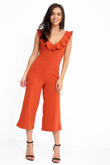 Frill Detail Culotte Jumpsuit