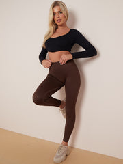 High Waist Stretchy Ribbed Leggings