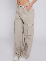 High Waist Wide Leg Cargo Jeans
