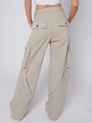 High Waist Wide Leg Cargo Jeans