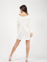 Knopfdetail gestricktes Jumper -Kleid