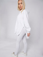 Oversized Split Sides Hoodie & Ribbed Leggings Co-ord