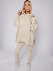 Oversized Split Sides Hoodie & Ribbed Leggings Co-ord