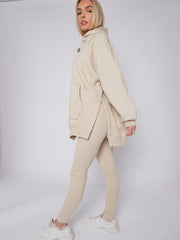 Oversized Split Sides Hoodie & Ribbed Leggings Co-ord
