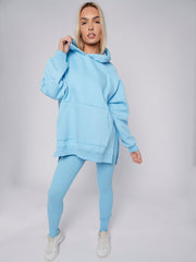Oversized Split Sides Hoodie & Ribbed Leggings Co-ord