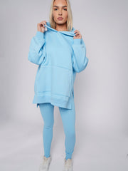 Oversized Split Sides Hoodie & Ribbed Leggings Co-ord