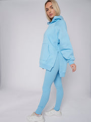 Oversized Split Sides Hoodie & Ribbed Leggings Co-ord
