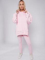 Oversized Split Sides Hoodie & Ribbed Leggings Co-ord
