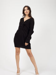 Twist Front Knitted Jumper Dress