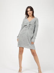 Twist Front Knitted Jumper Dress