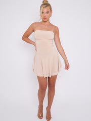 Rüschendetail Slinky Bandeau Kleid