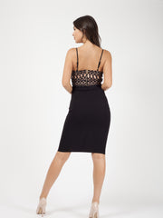 Mock -Knopf vorne Midi Rock