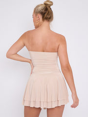 Rüschendetail Slinky Bandeau Kleid