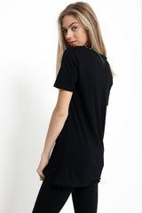 Checked New York Slogan Printed T Shirt