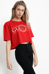 Cropped Guilty Slogan T Shirt