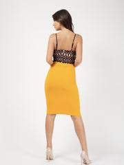 Mock -Knopf vorne Midi Rock