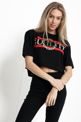 Cropped Guilty Slogan T Shirt