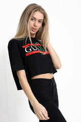 Cropped Guilty Slogan T Shirt