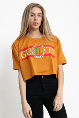 Cropped Guilty Slogan T Shirt