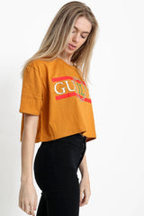 Cropped Guilty Slogan T Shirt