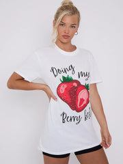 Doing My Berry Best Graphic Printed T-Shirt