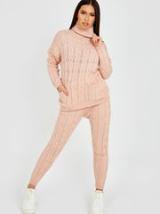 Cable Knit Top & Trouser Co-ord With Pockets