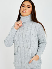 Cable Knit Top & Trouser Co-ord With Pockets