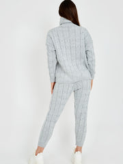 Cable Knit Top & Trouser Co-ord With Pockets