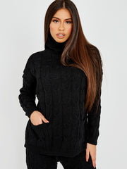 Cable Knit Top & Trouser Co-ord With Pockets