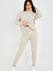 Cable Knit Top & Trouser Co-ord With Pockets