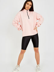 Oversized Zipped Fleece Sweatshirt