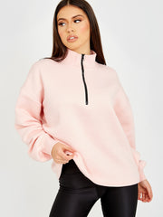 Oversized Zipped Fleece Sweatshirt