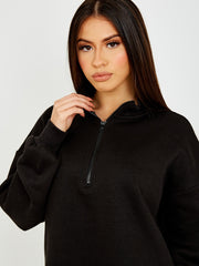 Oversized Zipped Fleece Sweatshirt