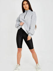 Oversized Zipped Fleece Sweatshirt