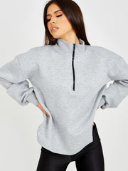 Oversized Zipped Fleece Sweatshirt